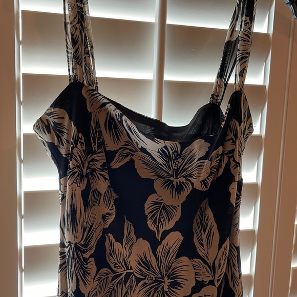 Ralph Lauren Black and Beige Floral long Dress - size 8 - Picture 3 of 6